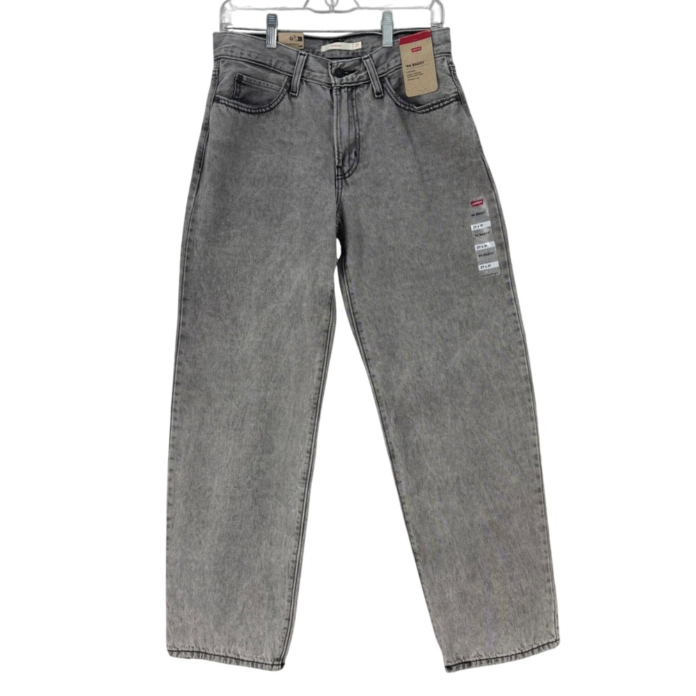 Levis 94 Baggy Jeans Grey Acid Wash Mid Rise Straight Leg NEW Women's 27x31.
